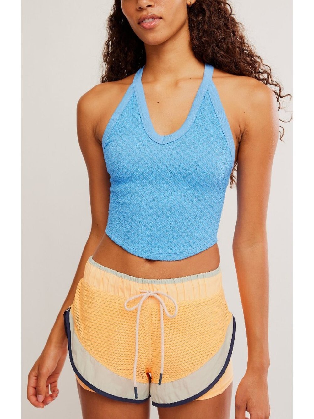 FP Movement by Free People Blue Cropped Knit Tank